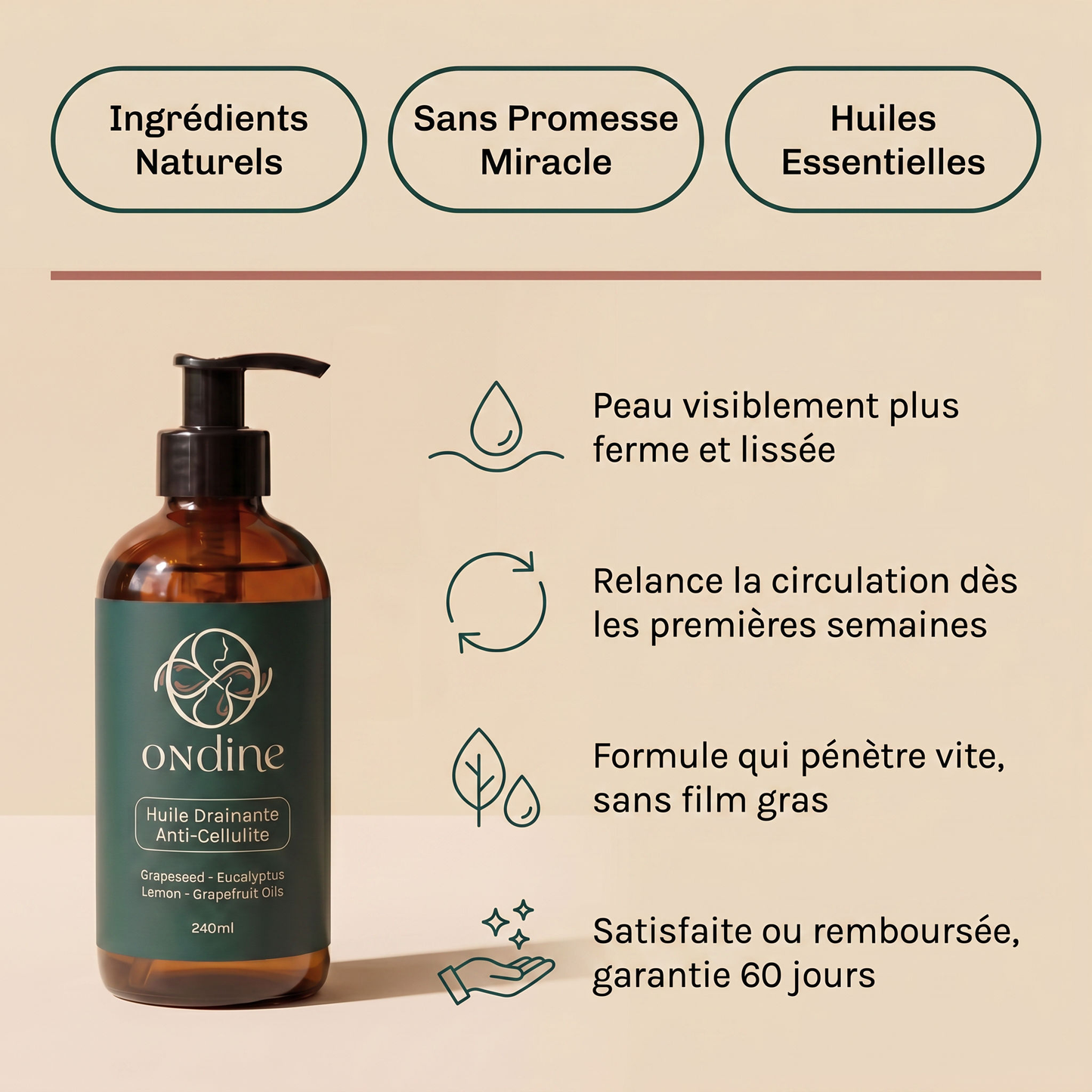 Ondine Anti-Cellulite Massage Oil - 240ml